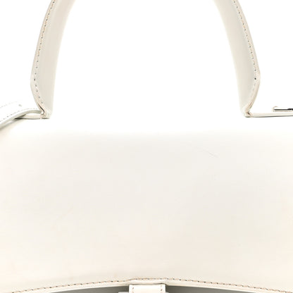 Balenciaga Shiny Box Calfskin Tonal B Hourglass Stretch Top Handle Bag White 8 of 15
