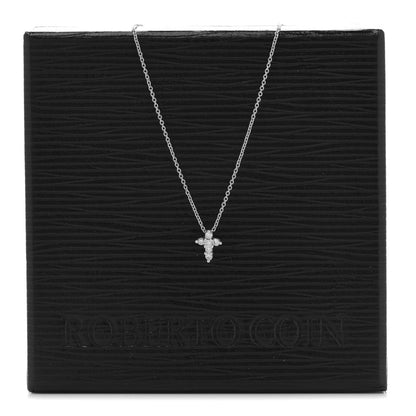 Roberto Coin 18K White Gold Diamond Tiny Treasures Baby Cross Pendant Necklace 9 of 9