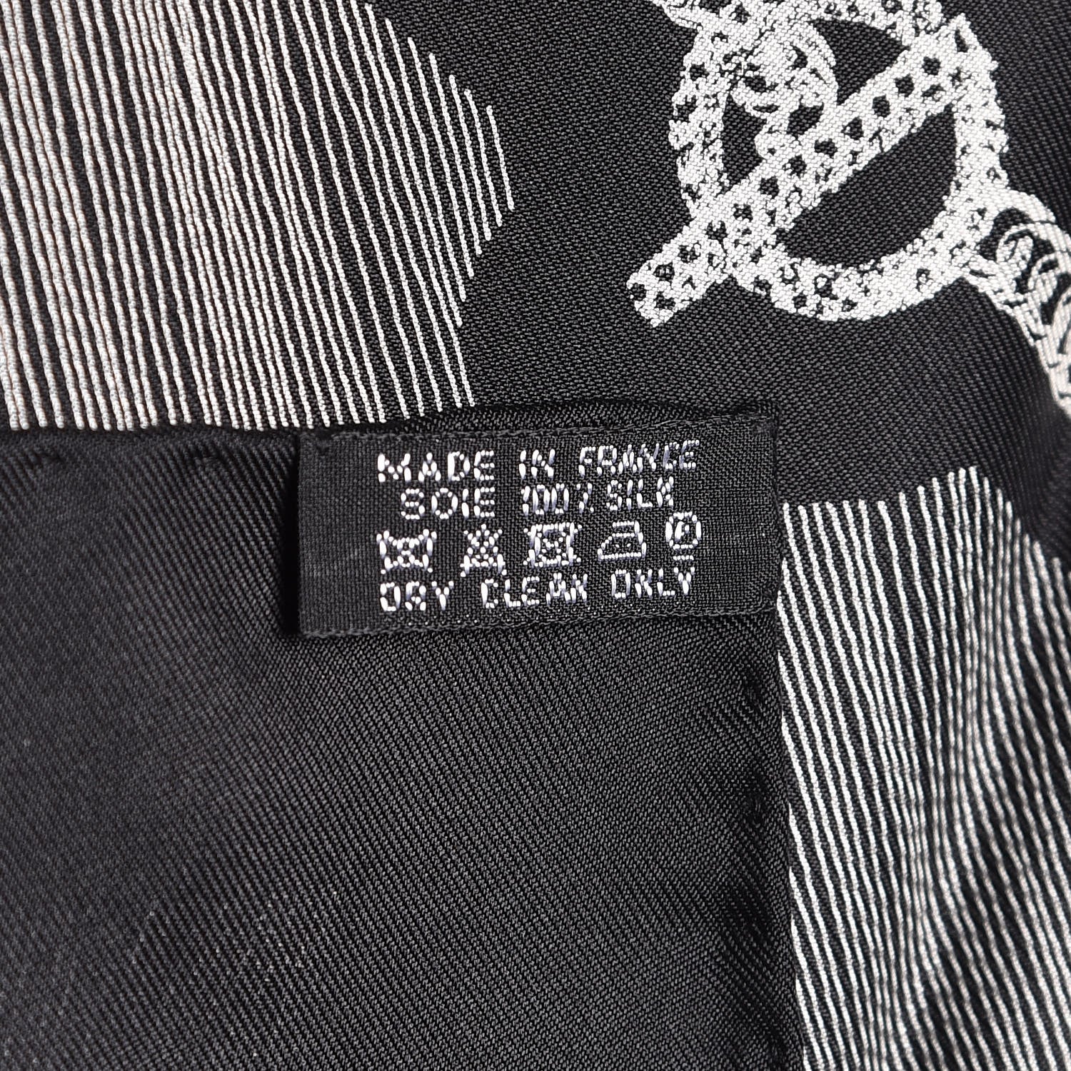 Hermes Silk Etude Pour Une Parure De Gala Scarf 90 Black White 5 of 5