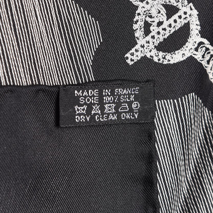 Hermes Silk Etude Pour Une Parure De Gala Scarf 90 Black White 5 of 5