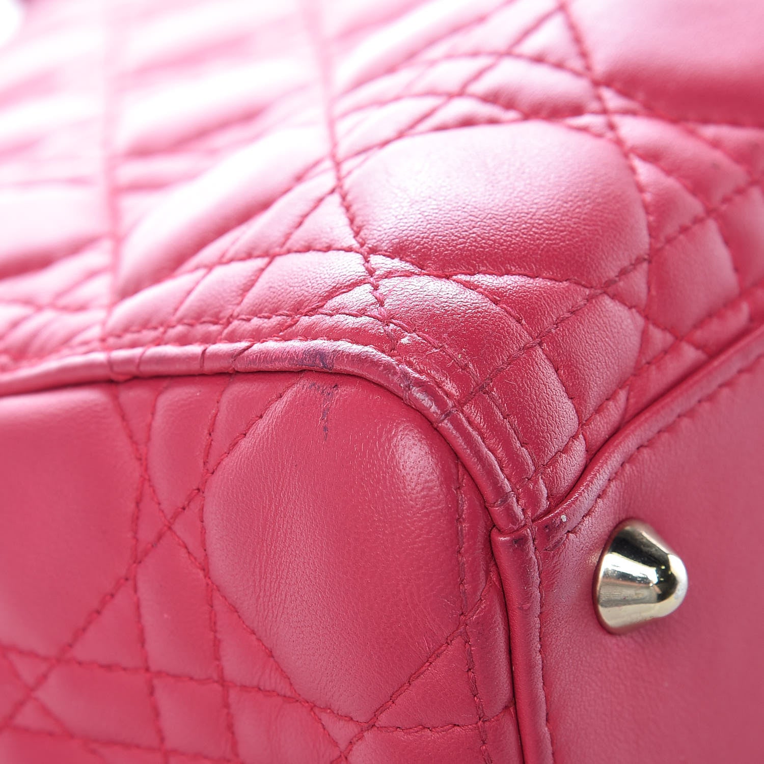 Christian Dior Lambskin Cannage Large Lady Dior Fuchsia 18 of 29