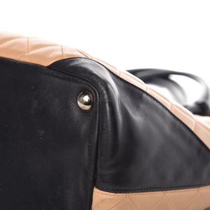 Chanel Calfskin Quilted Large Cambon Tote Beige Black 14 of 16