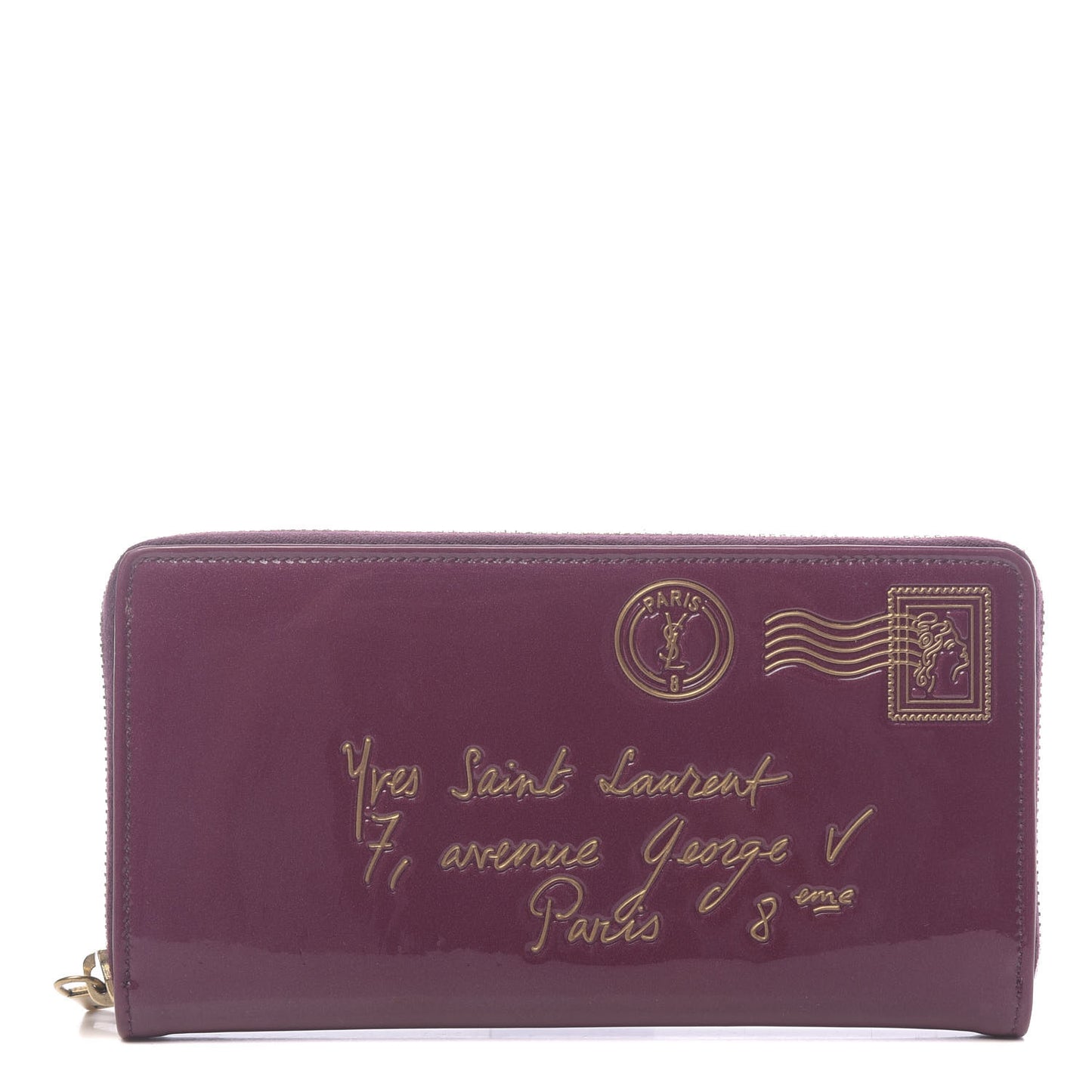 Patent Y Mail Zip Around Wallet Purple