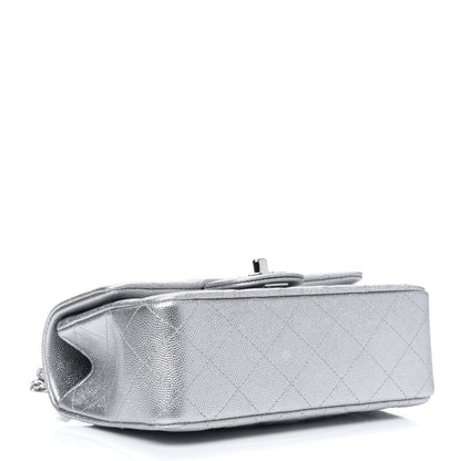 Chanel Metallic Caviar Quilted Mini Top Handle Rectangular Flap Silver 3 of 12