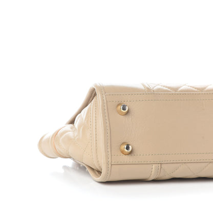 Burberry Quilted Calfskin Mini Manor Tote Beige 8 of 12