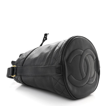 Chanel Caviar Drawstring Bucket Shoulder Bag Black 5 of 14