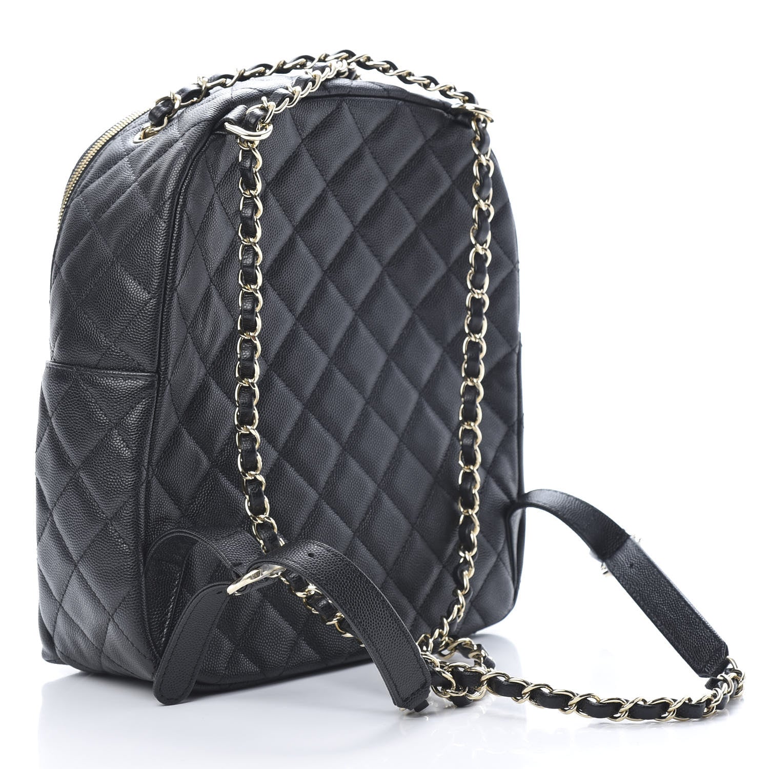 Chanel Caviar Quilted Medium Zip Around Backpack Black 2 of 9