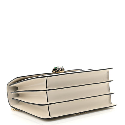 Bulgari Calfskin Serpenti Forever Top Handle White 4 of 10