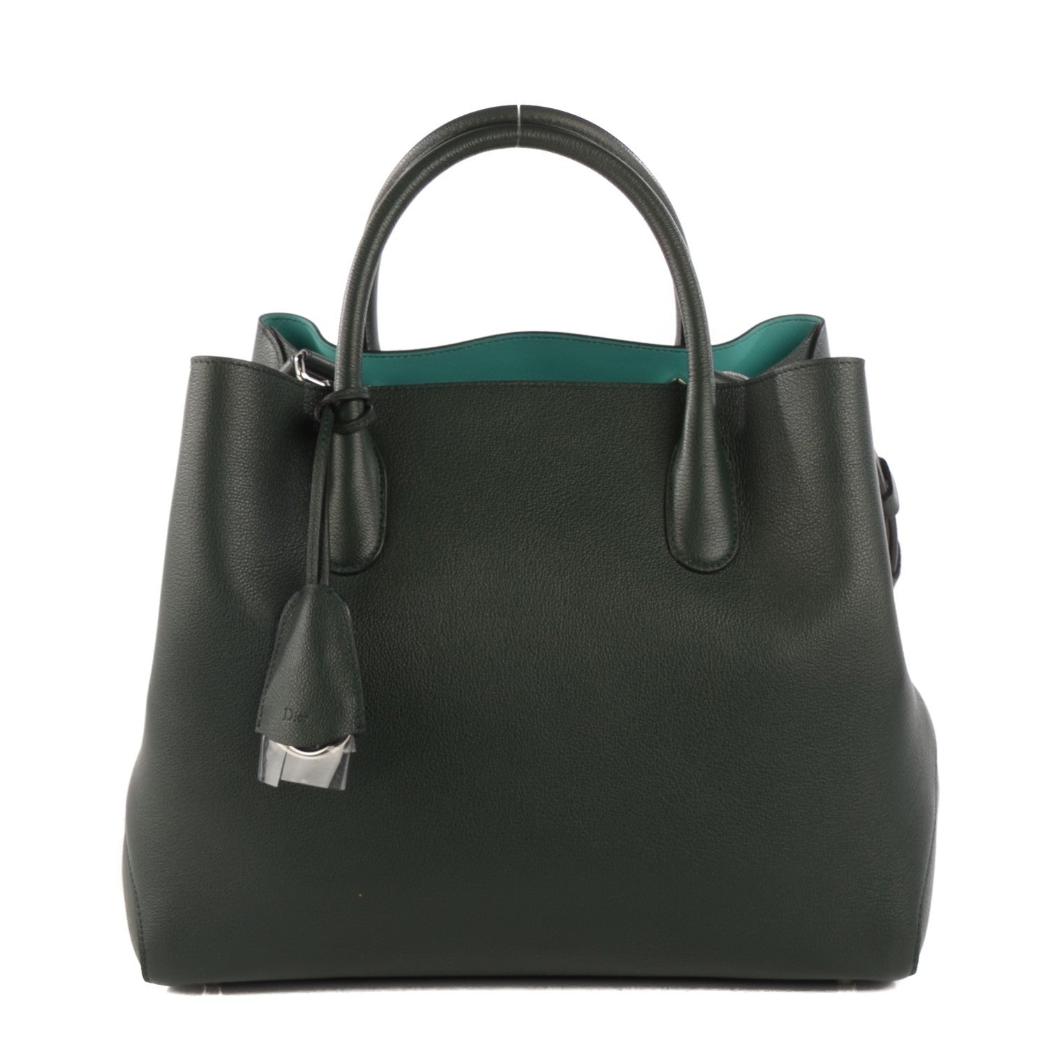 Christian Dior Supple Grained Calfskin Large Open Bar Tote Green 1 of 7