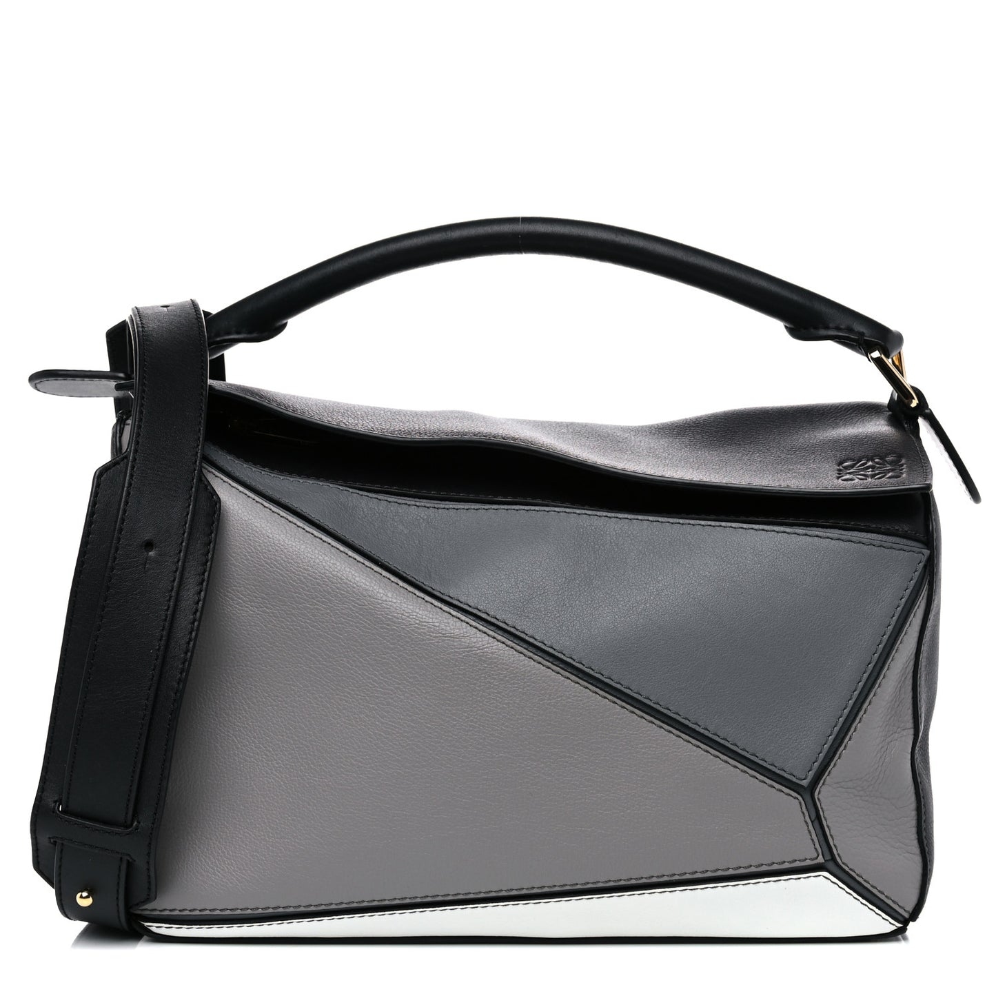 Calfskin Medium Puzzle Bag Grey Multito