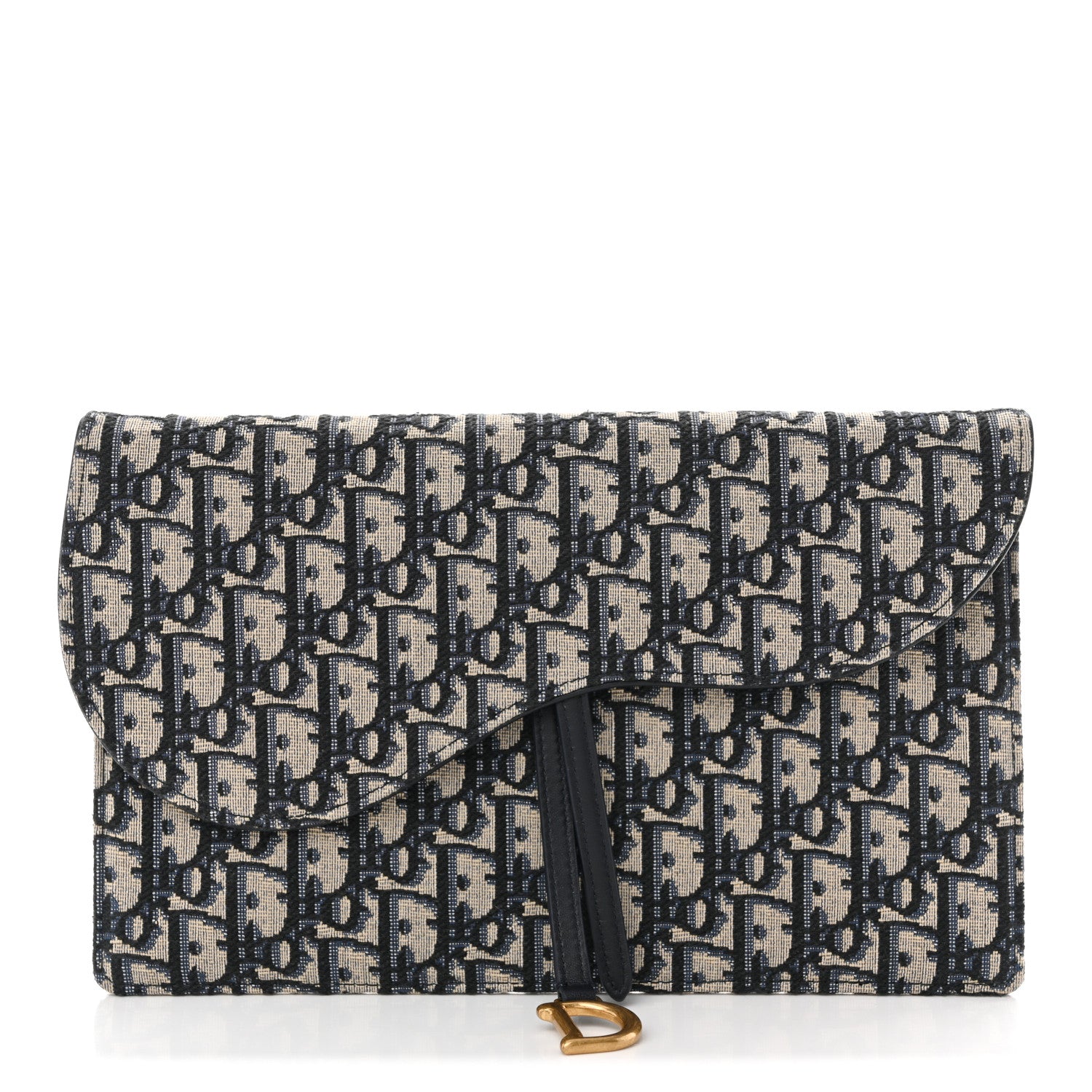 Christian Dior Oblique Saddle Pouch Blue 1 of 11