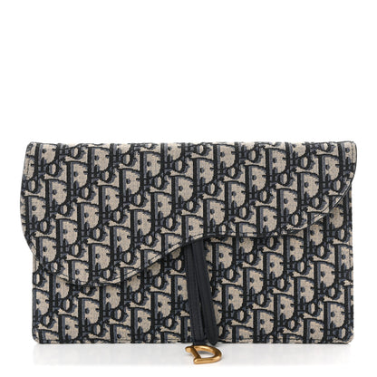 Christian Dior Oblique Saddle Pouch Blue 1 of 11