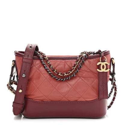 Chanel Aged Calfskin Quilted Small Gabrielle Hobo Red 1 of 8