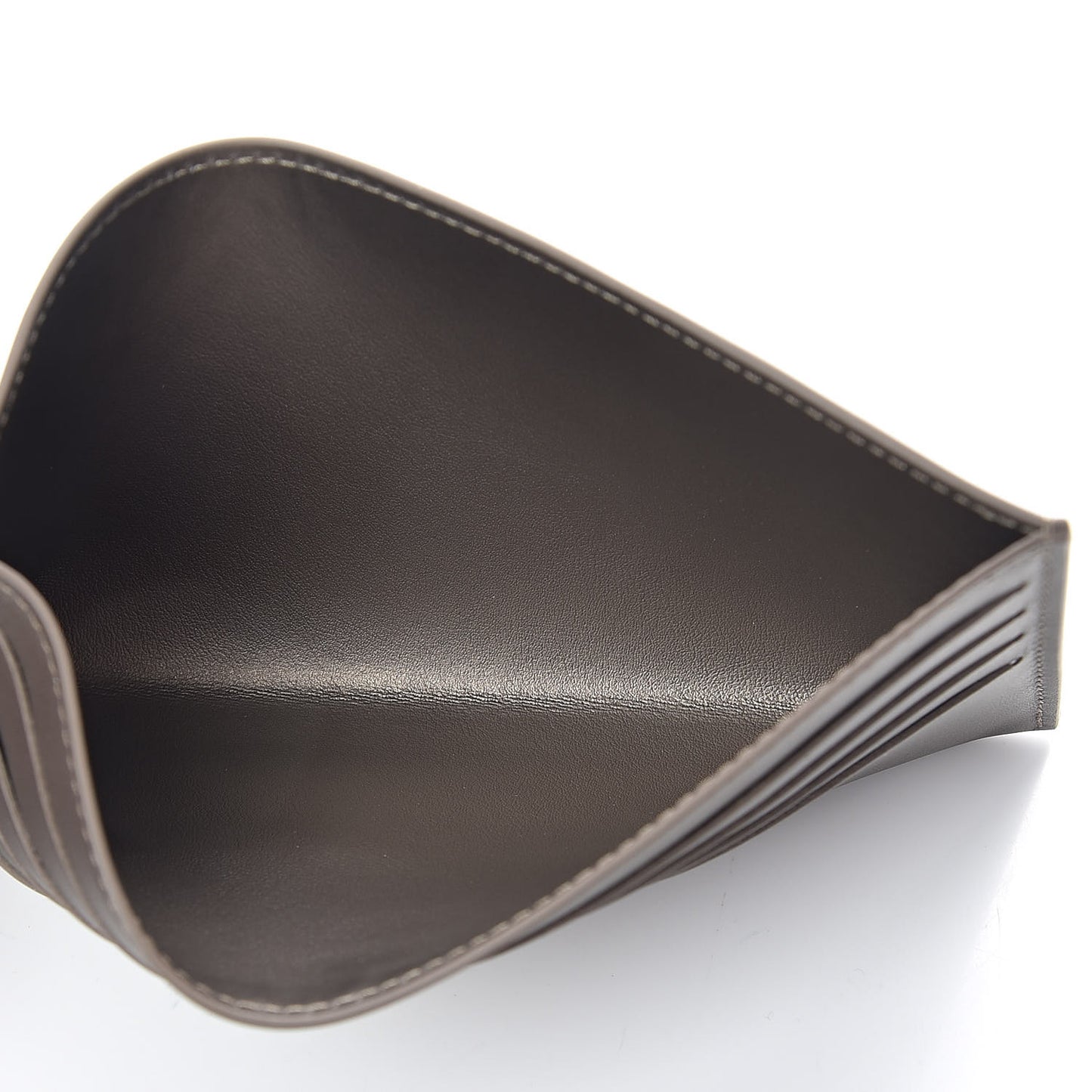 Calfskin Felicie Card Holder Insert Champagne Metallise