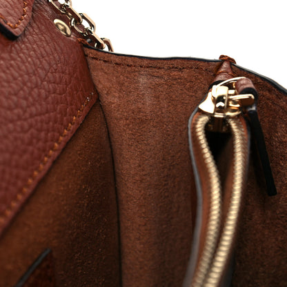 Valentino Garavani Pebbled Calfskin Rockstud Wallet on Chain Saddle Brown 12 of 13