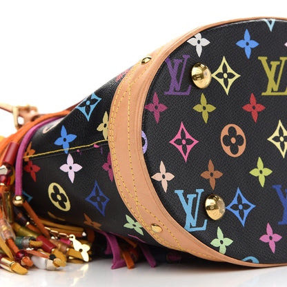 Louis Vuitton Monogram Multicolor Fringe Bucket Black 8 of 11