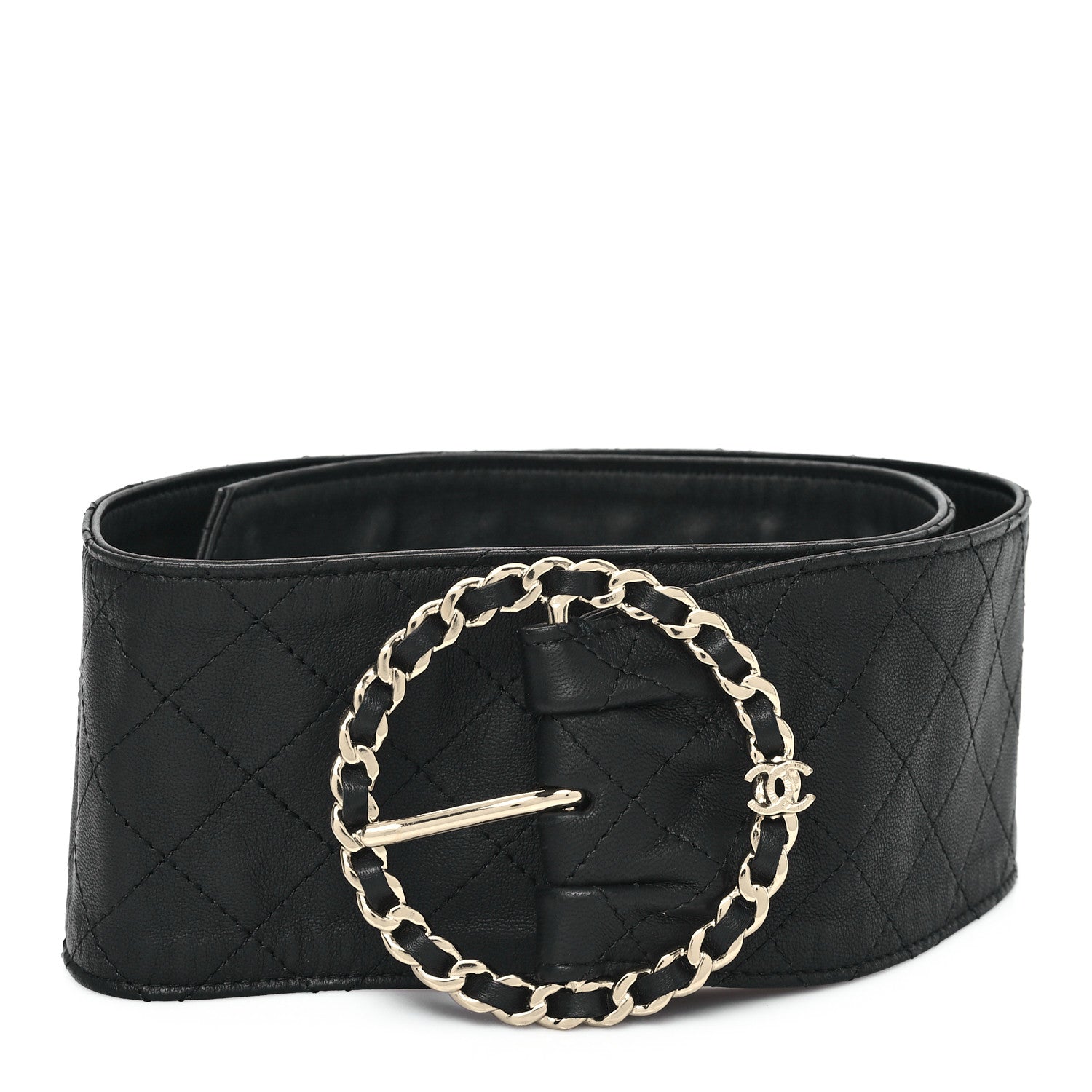 Chanel Lambskin Stitched Chain Belt 75 75 30 Black 1 of 5