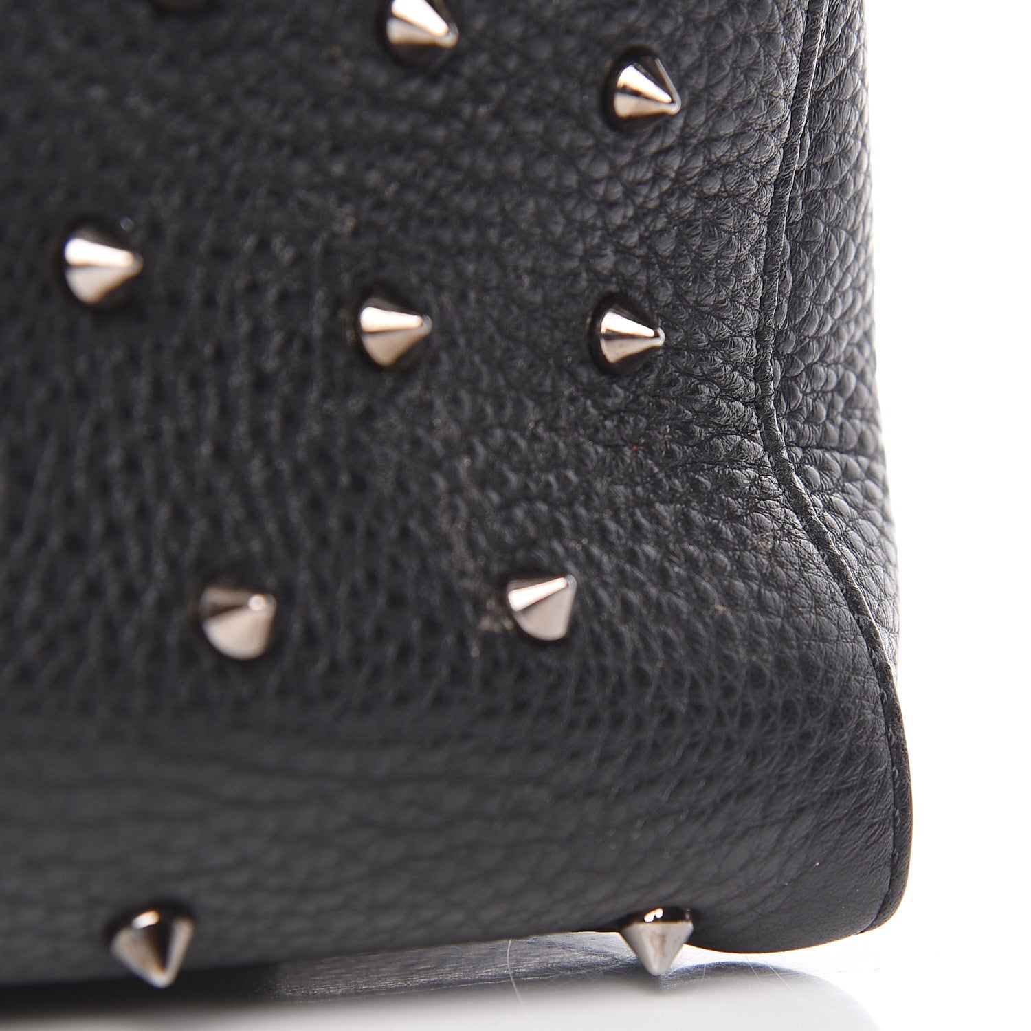 Christian Louboutin Grained Calfskin Studded Satchel Black 14 of 17