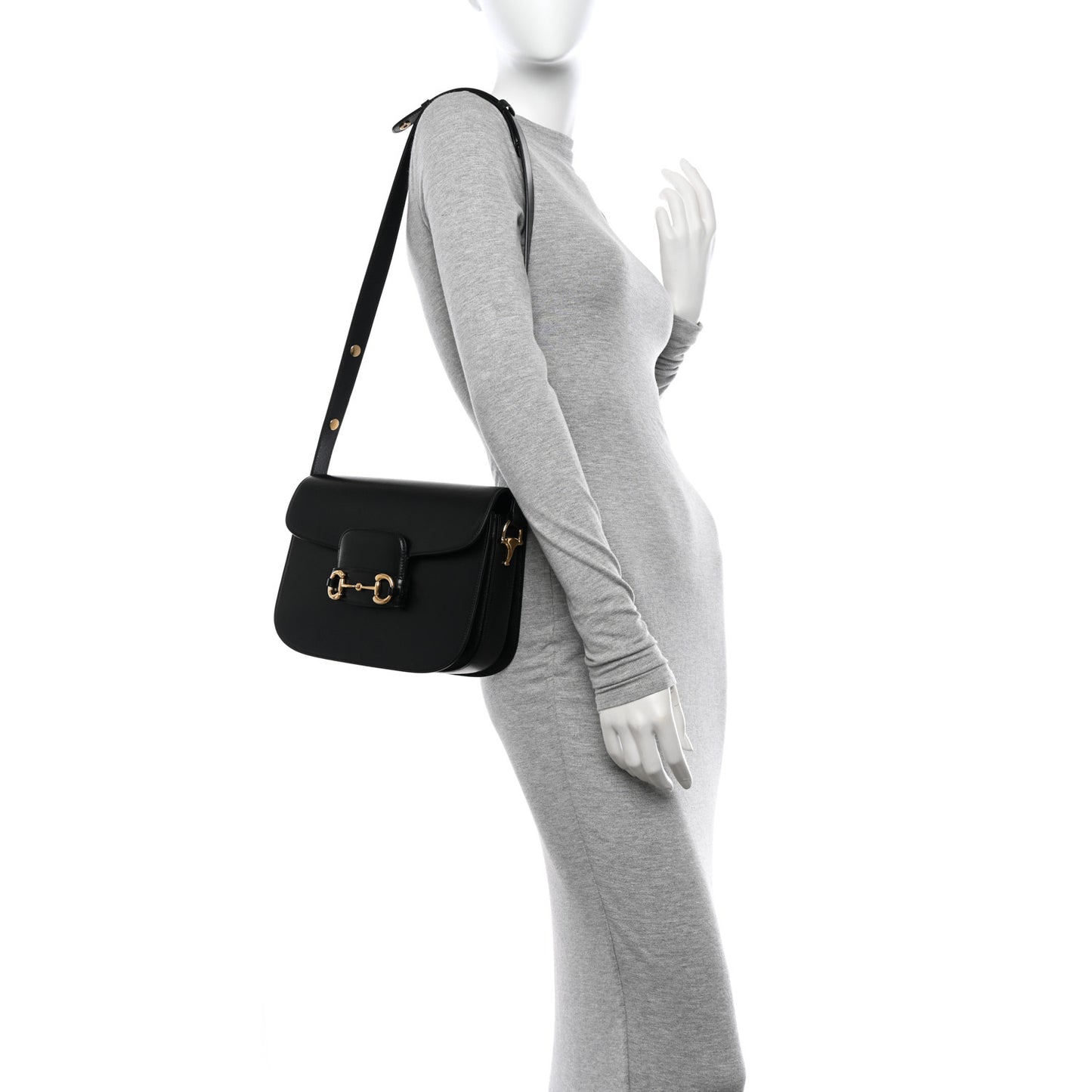 Azalea Calfskin Horsebit 1955 Shoulder Bag Black