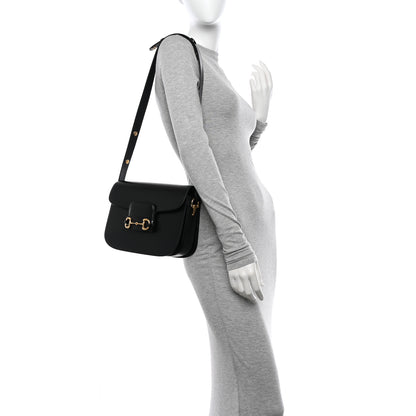 Gucci Azalea Calfskin Horsebit 1955 Shoulder Bag Black 2 of 12