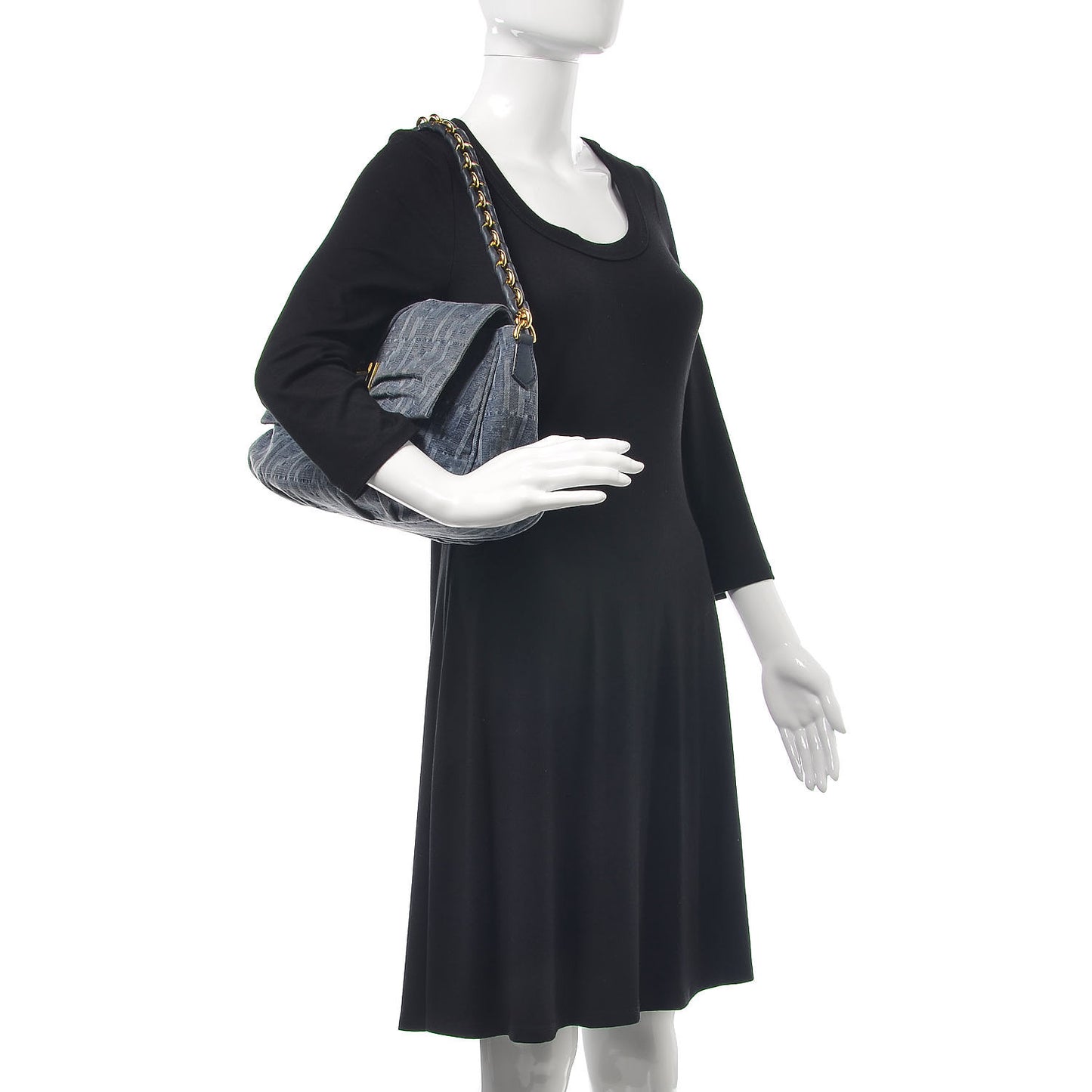 Denim Zucca Mia Shoulder Flap Blue
