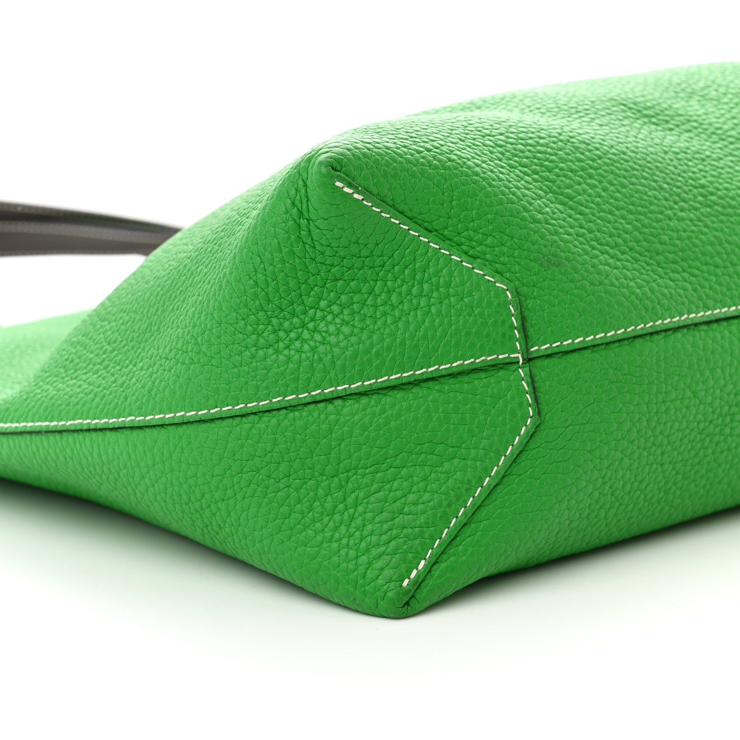 Hermes Taurillon Clemence Double Sens 36 Reversible Tote Vert De Gris Bamboo 14 of 17