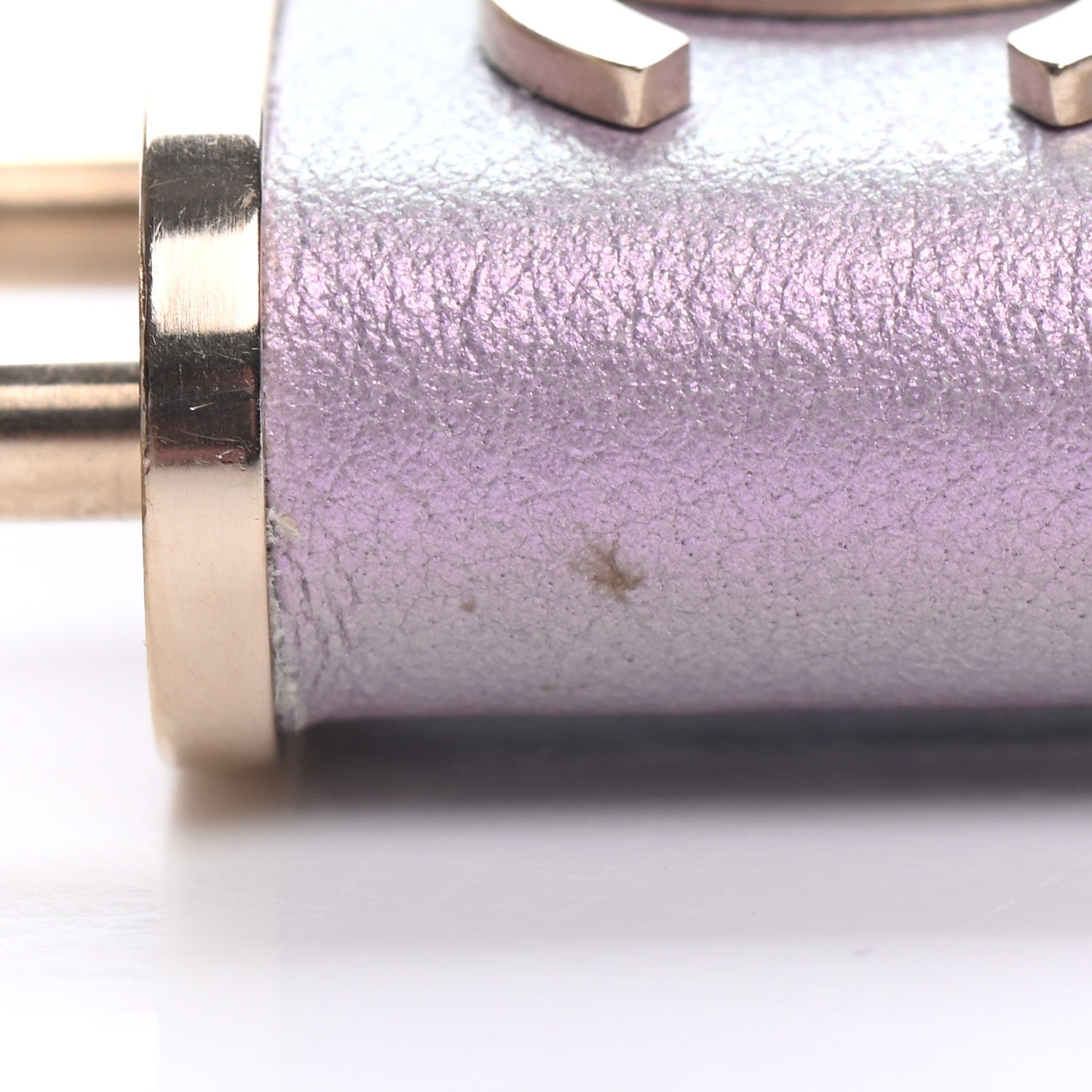 Chanel Metal Lambskin Lock Necklace Iridescent Pink 5 of 6