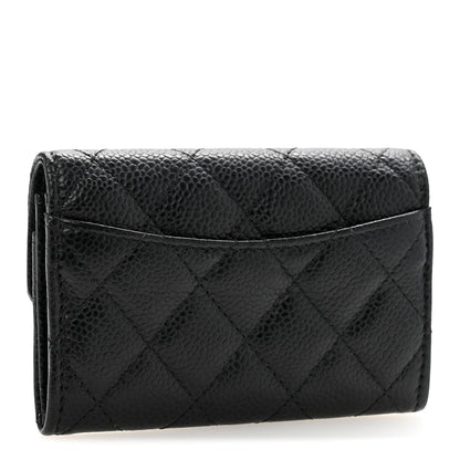 Chanel Caviar Quilted Flap Card Holder Wallet Black 3 of 12