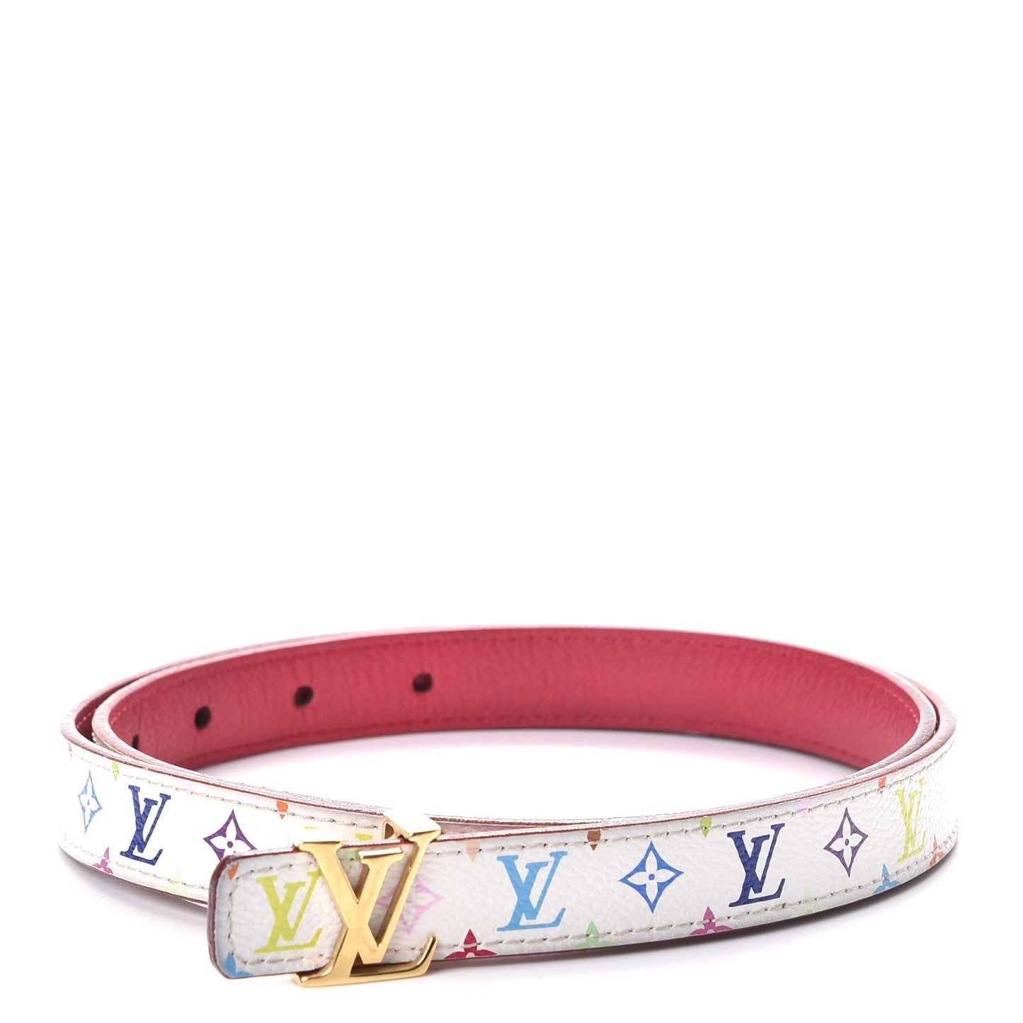 Monogram Multicolor LV Initiales Belt 80 32 White
