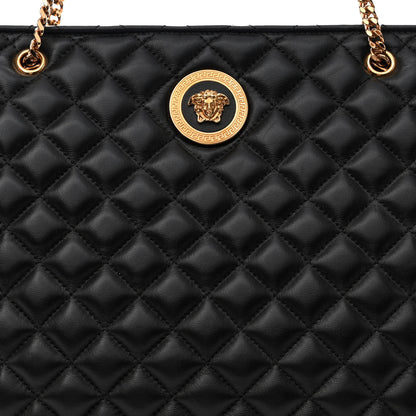 Versace Nappa Quilted La Medusa Chain Tote Black 8 of 10