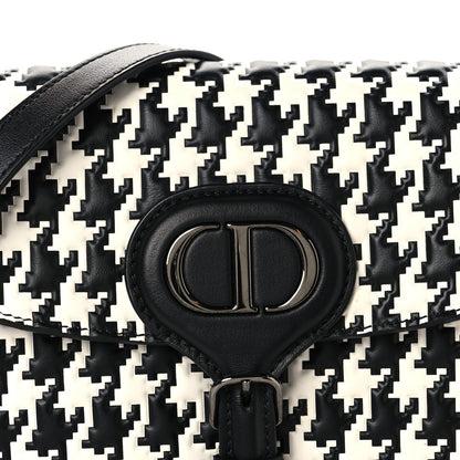 Christian Dior Box Calfskin Houndstooth Quilted East West Bobby Bag Black White 6 of 8