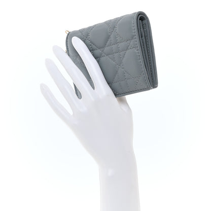 Christian Dior Lambskin Cannage Mini Lady Dior Wallet Cloud Blue 4 of 14