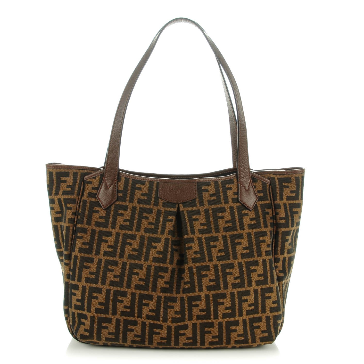 Fendi Zucca Vitello Artic Grande Shopping Tote Tobacco Castagna 1 of 7