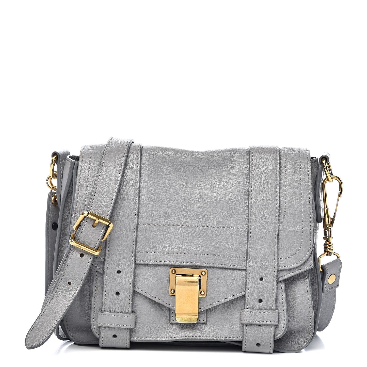 Lambskin PS1 Mini Pouch Messenger Concrete Grey