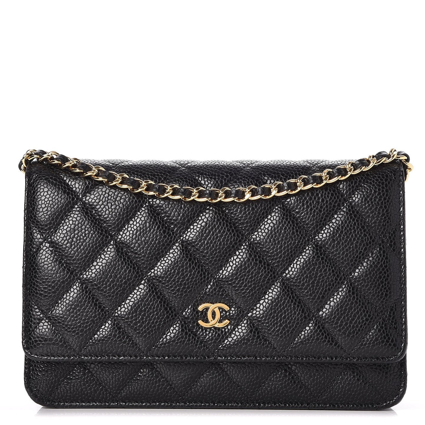Caviar Quilted Wallet On Chain WOC Black