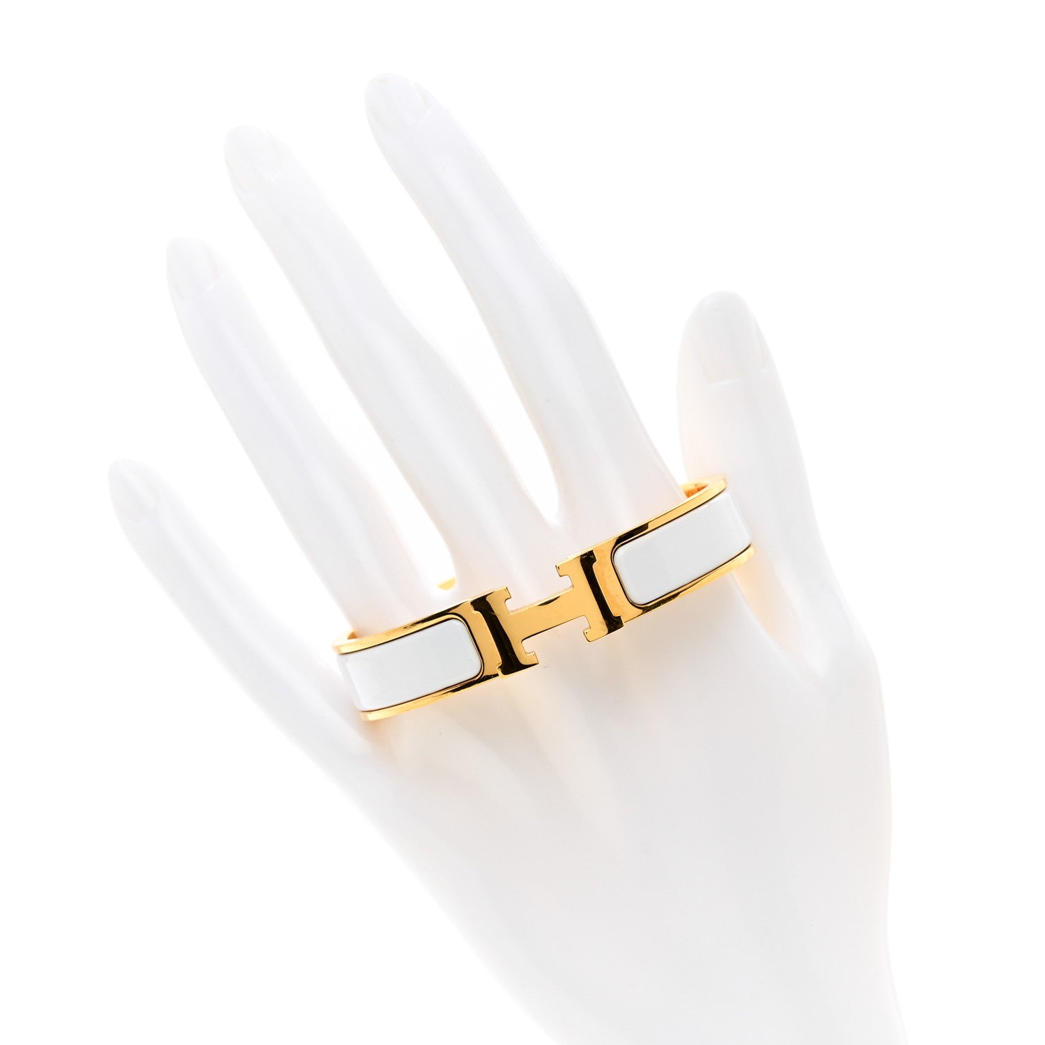 Hermes Enamel Narrow Clic Clac H Bracelet PM White 2 of 4