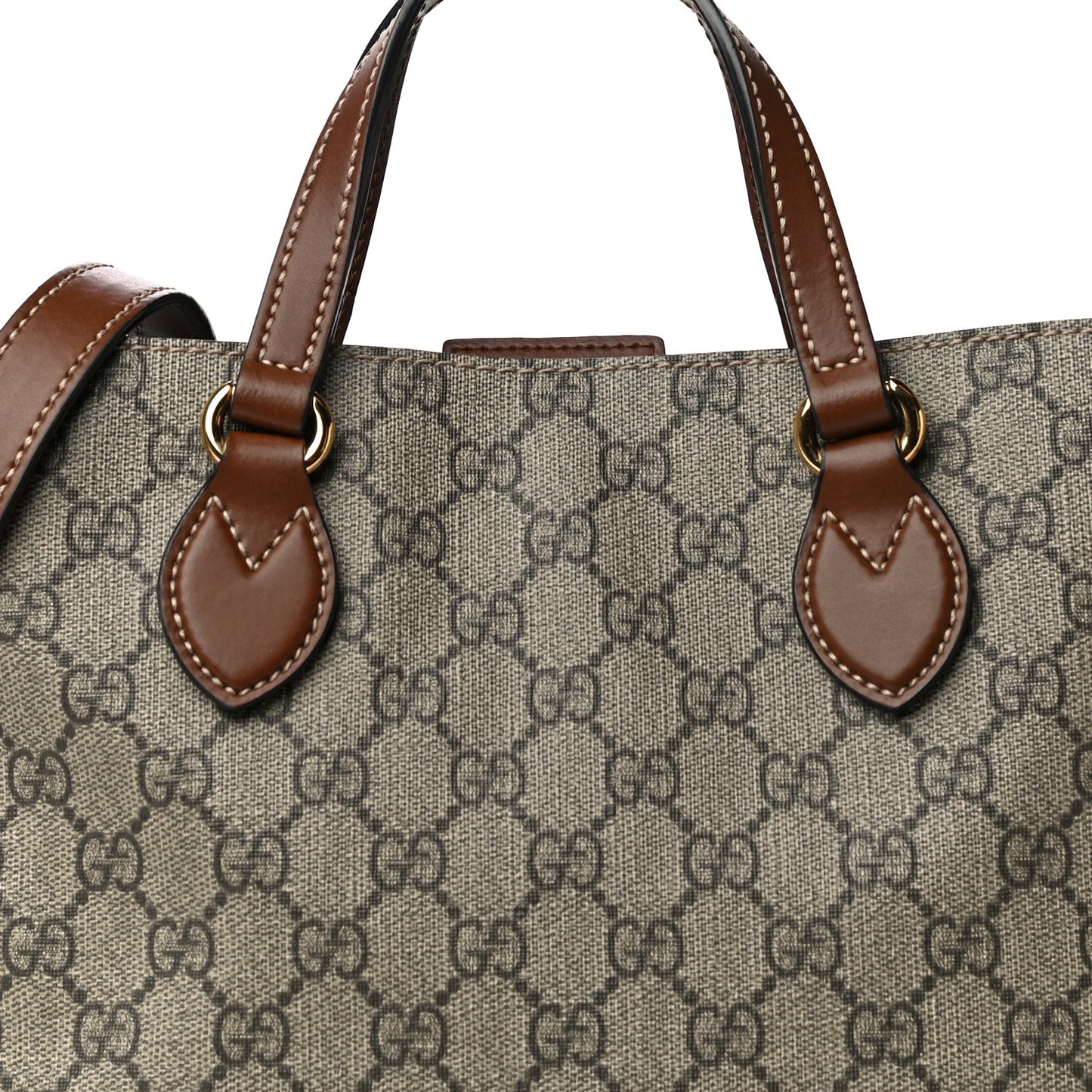 Soft GG Supreme Monogram Small Crossbody Tote Beige Cuir