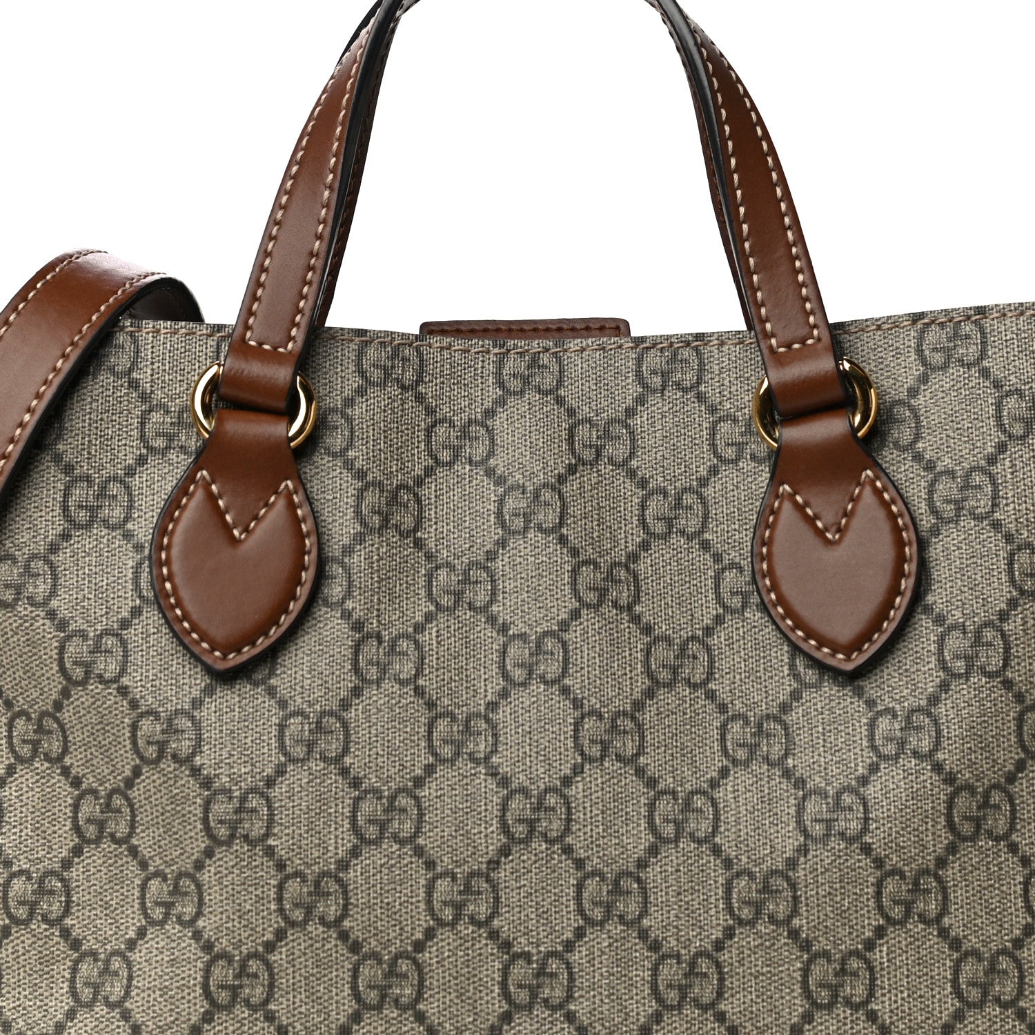 Gucci Soft GG Supreme Monogram Small Crossbody Tote Beige Cuir 9 of 11