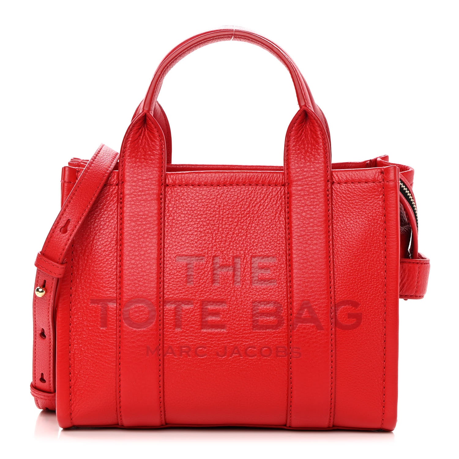 Marc Jacobs Grained Calfskin Small The Tote Bag Red 1 of 13