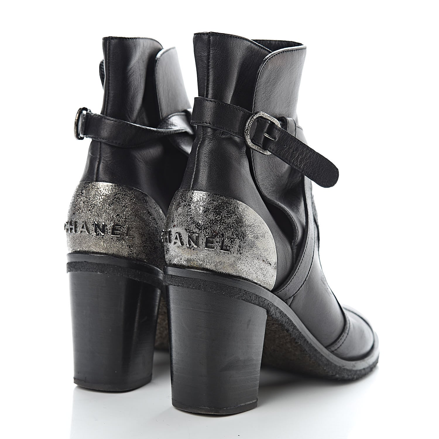 Chanel Lambskin CC Buckle Short Boots 36.5 Black 4 of 11