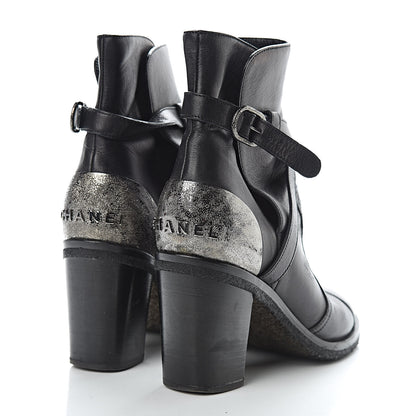 Chanel Lambskin CC Buckle Short Boots 36.5 Black 4 of 11