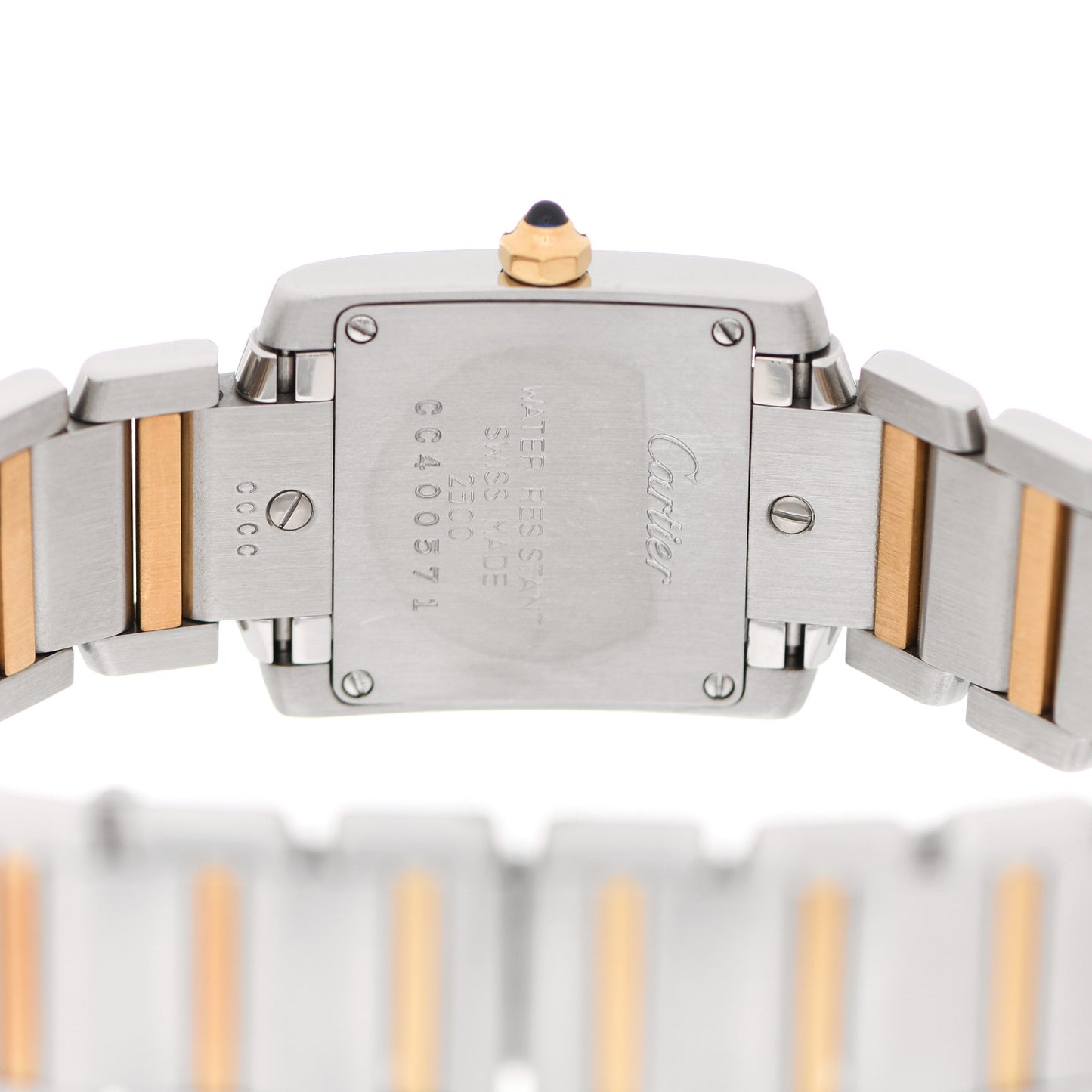 Stainless Steel 18K Yellow Gold 20mm Tank Francaise Quartz Watch