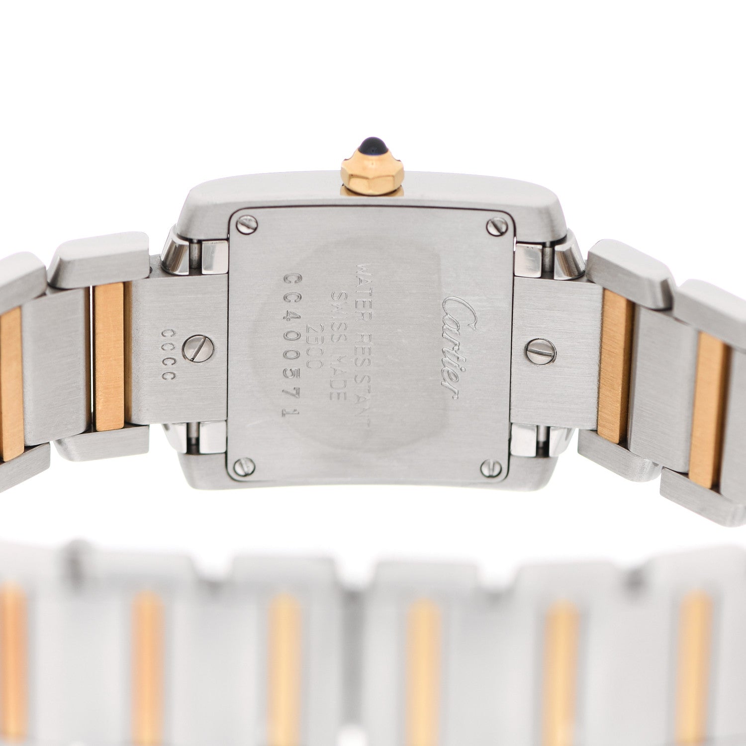 Cartier Stainless Steel 18K Yellow Gold 20mm Tank Francaise Quartz Watch 4 of 4