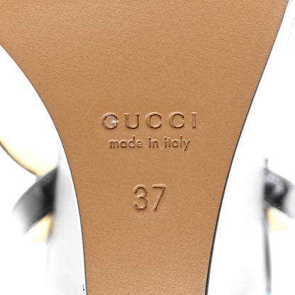 Gucci Regent Calfskin Crystal Snake Head Sandals 37 Black 6 of 9
