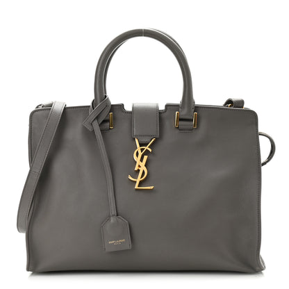 Saint Laurent Calfskin Small Monogram Cabas Grey 1 of 15