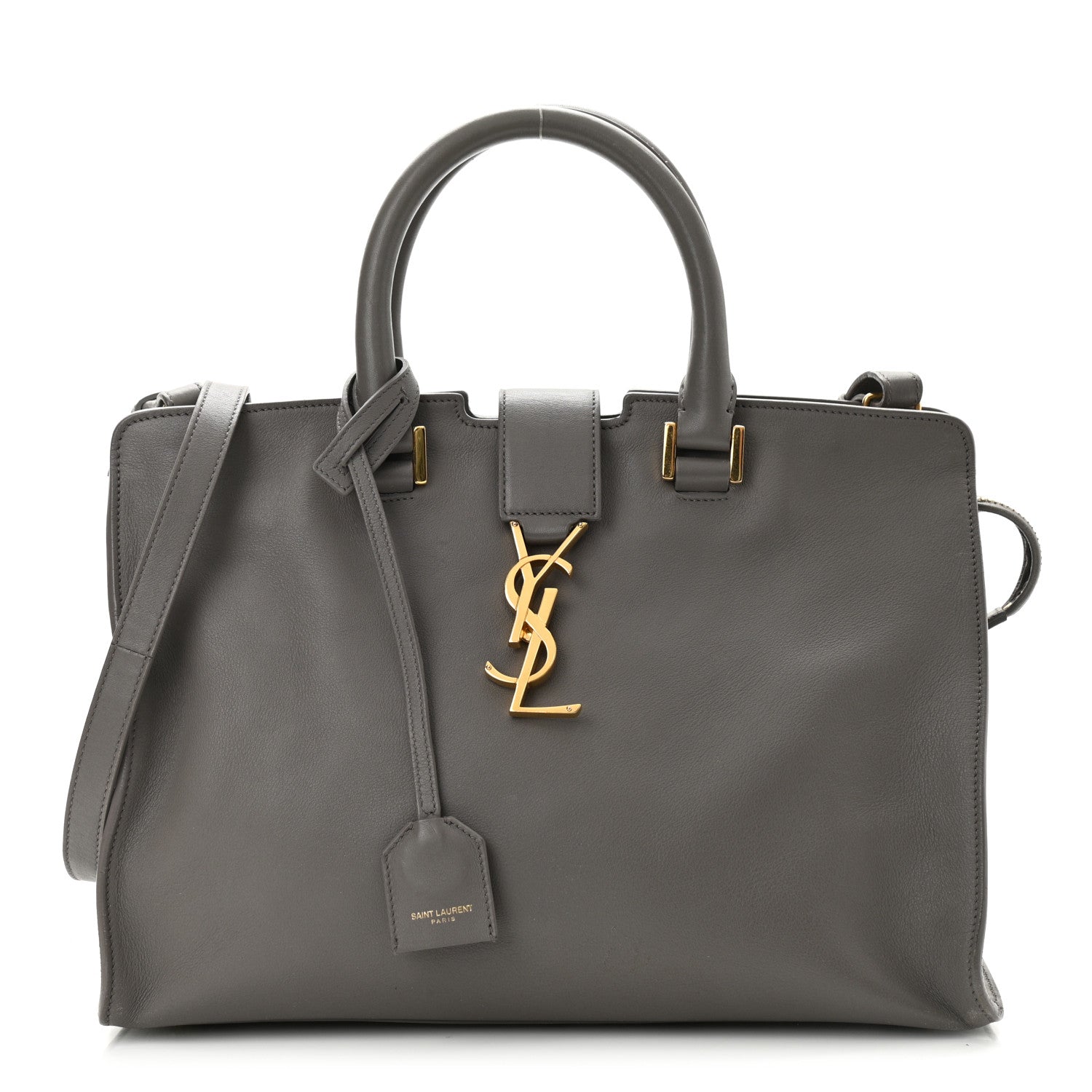 Saint Laurent Calfskin Small Monogram Cabas Grey 1 of 15