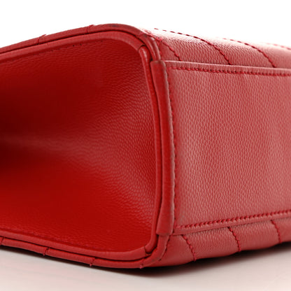 Saint Laurent Grain De Poudre Matelasse Chevron Large Monogram Satchel Lipstick Red 9 of 10