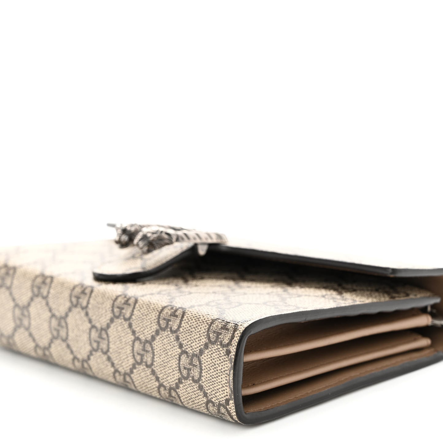 GG Supreme Monogram Mini Dionysus Chain Wallet Beige Taupe