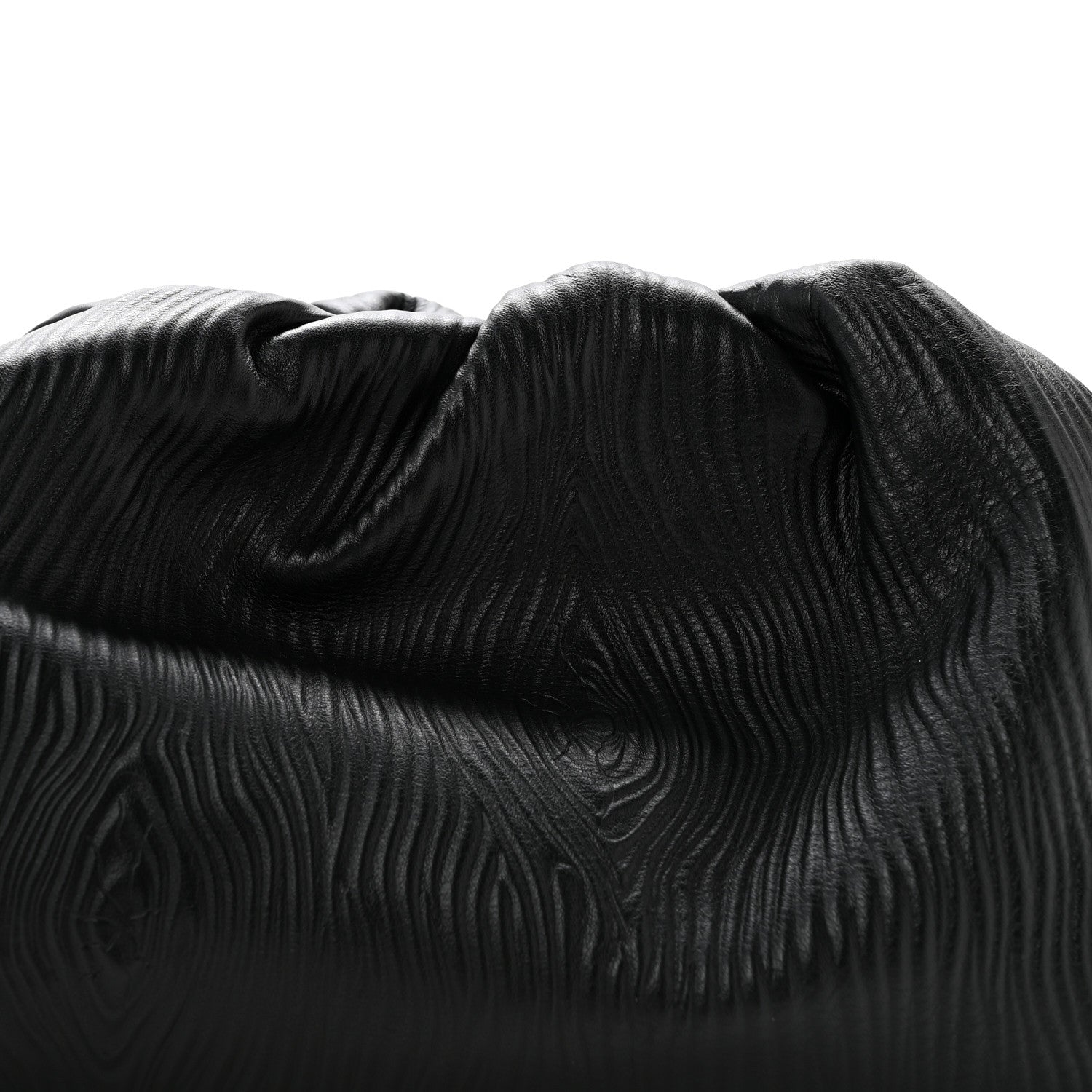 Bottega Veneta Bark Calfskin Embossed The Pouch Oversized Clutch Black 8 of 13