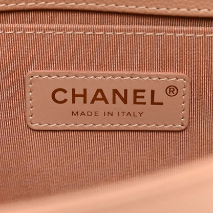 Chanel Caviar Chevron Quilted Small Boy Flap Dark Beige 7 of 10